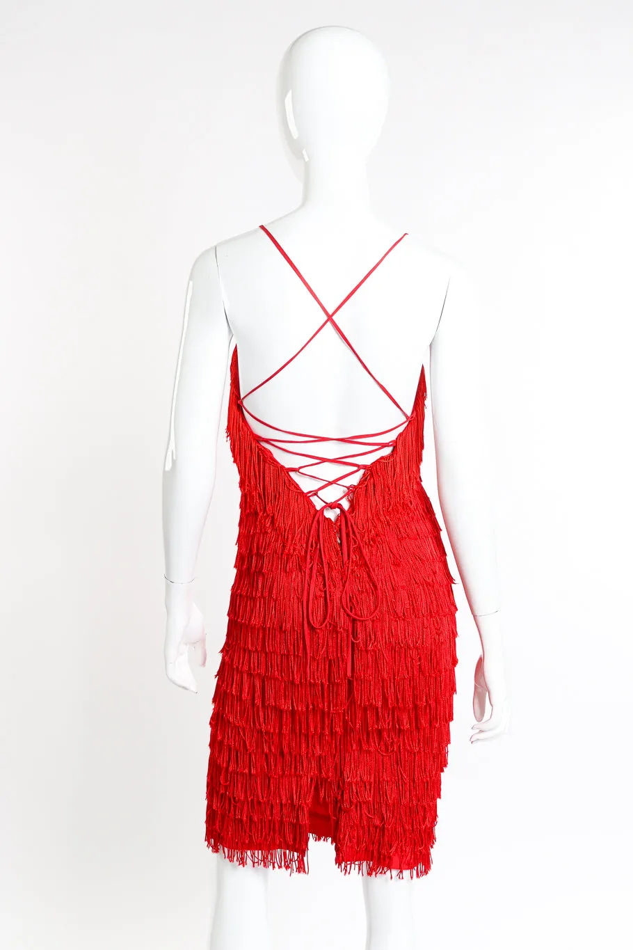 Backless Tiered Fringe Dress