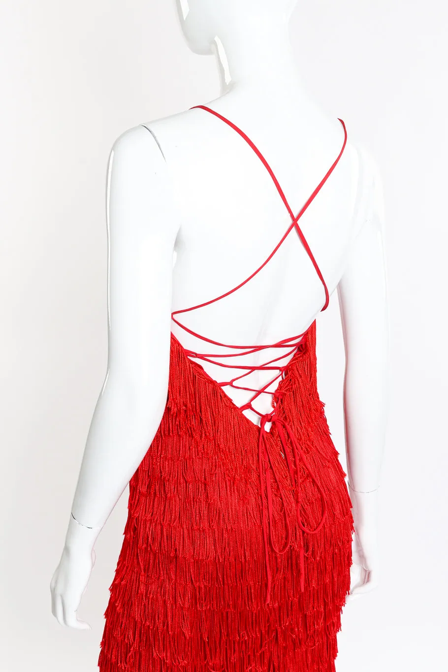 Backless Tiered Fringe Dress