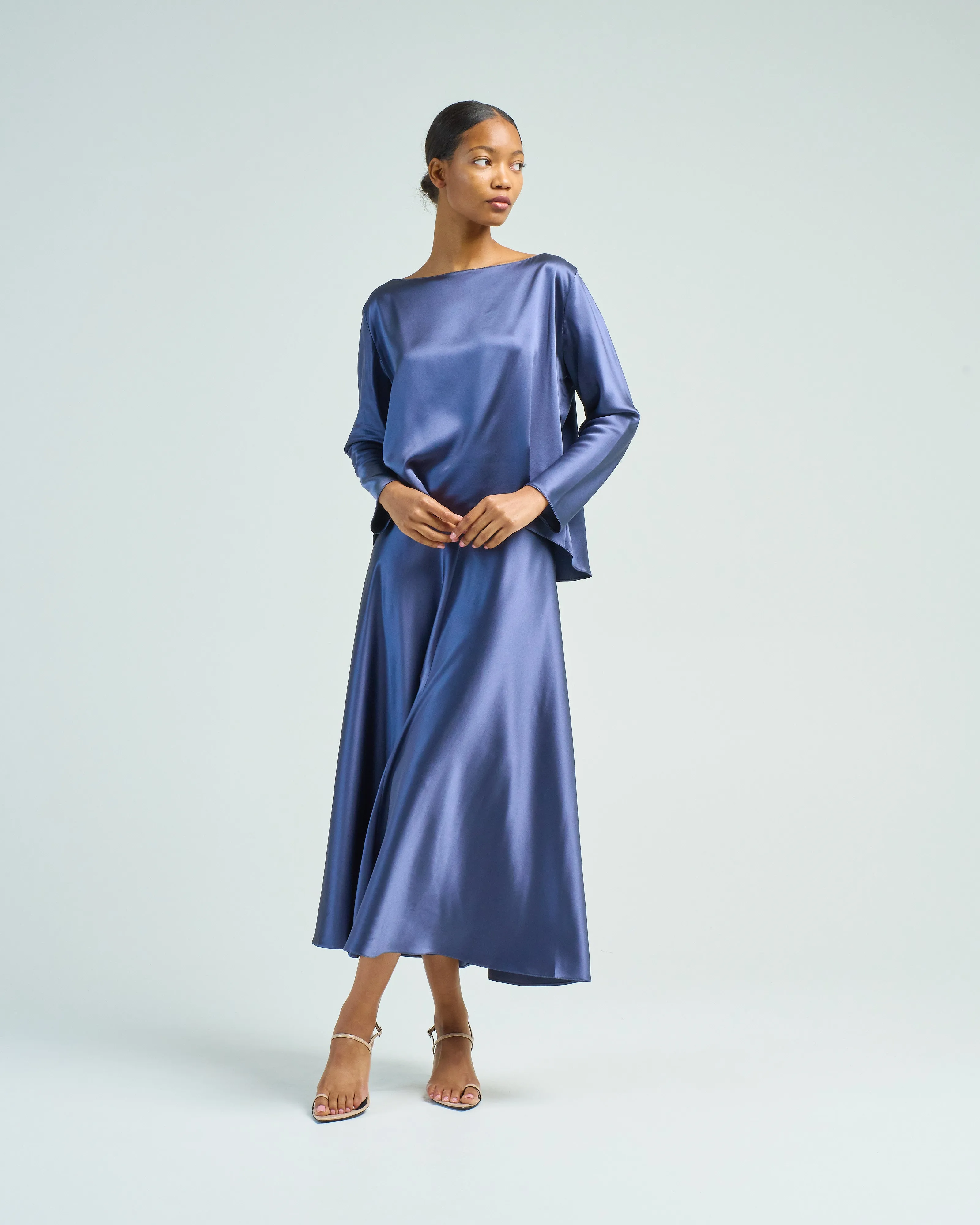 balance top heavy satin