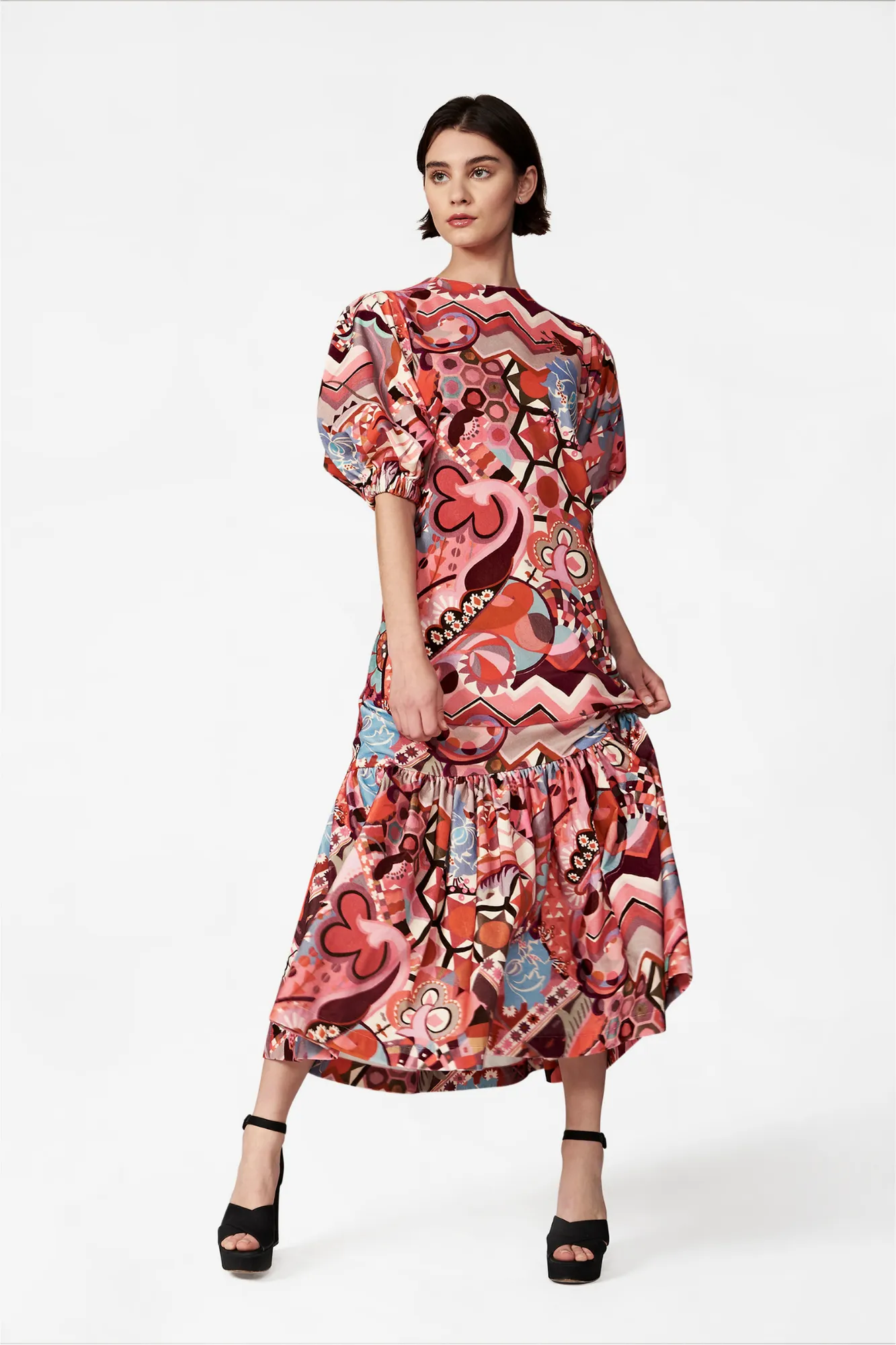 Barbara Psychedelic Velvet Dress