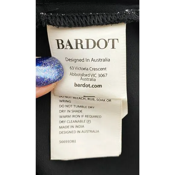 Bardot Women's Mini Floral Dress V Neck Backless Puff Sleeves Faux Wrap Tie Back