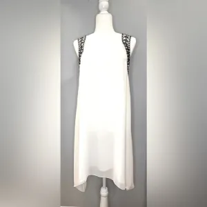 BCBGeneration Sheer, Flowing White Sleeveless Dress with Lining