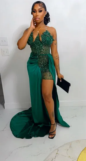 Beaded Mini Skirt/Gown w/ Overskirt