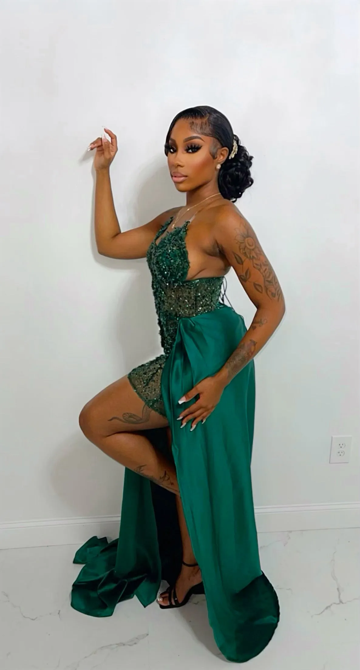Beaded Mini Skirt/Gown w/ Overskirt