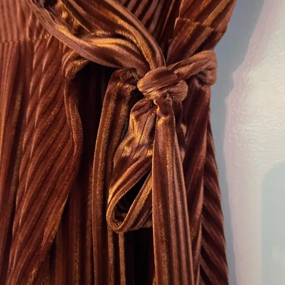 Beautiful burnt orange corduroy wrap dress