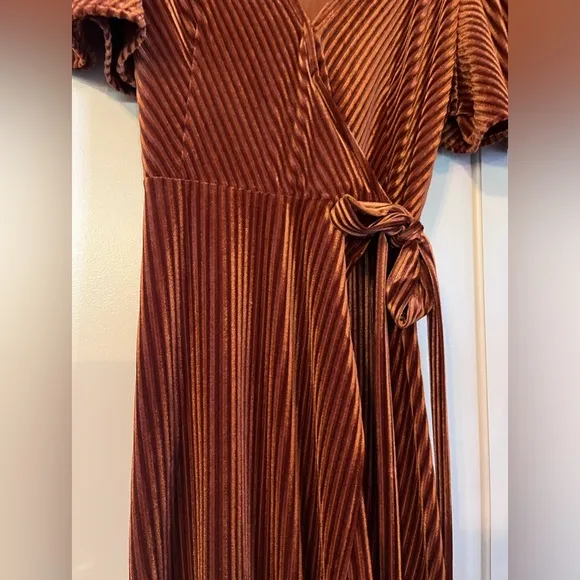 Beautiful burnt orange corduroy wrap dress