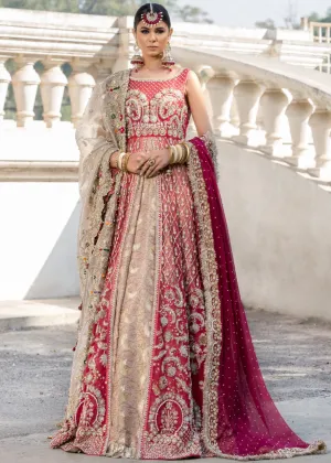 Beautiful designer pink dress with red gown and lehnga # B3342