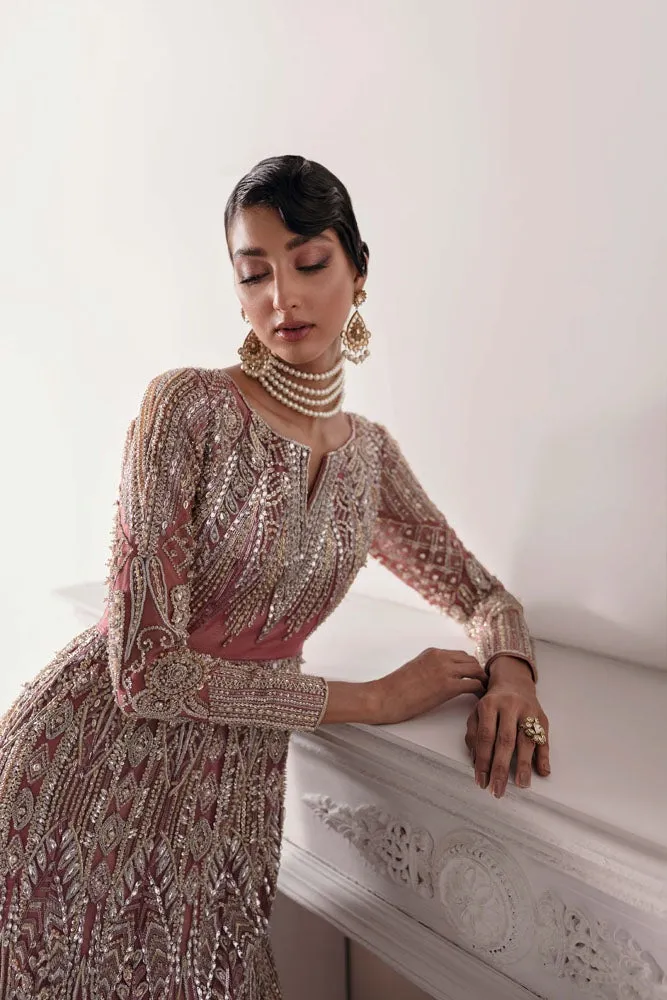 Beautiful Indian Mermaid Peach Bridal Lehenga #BN1123