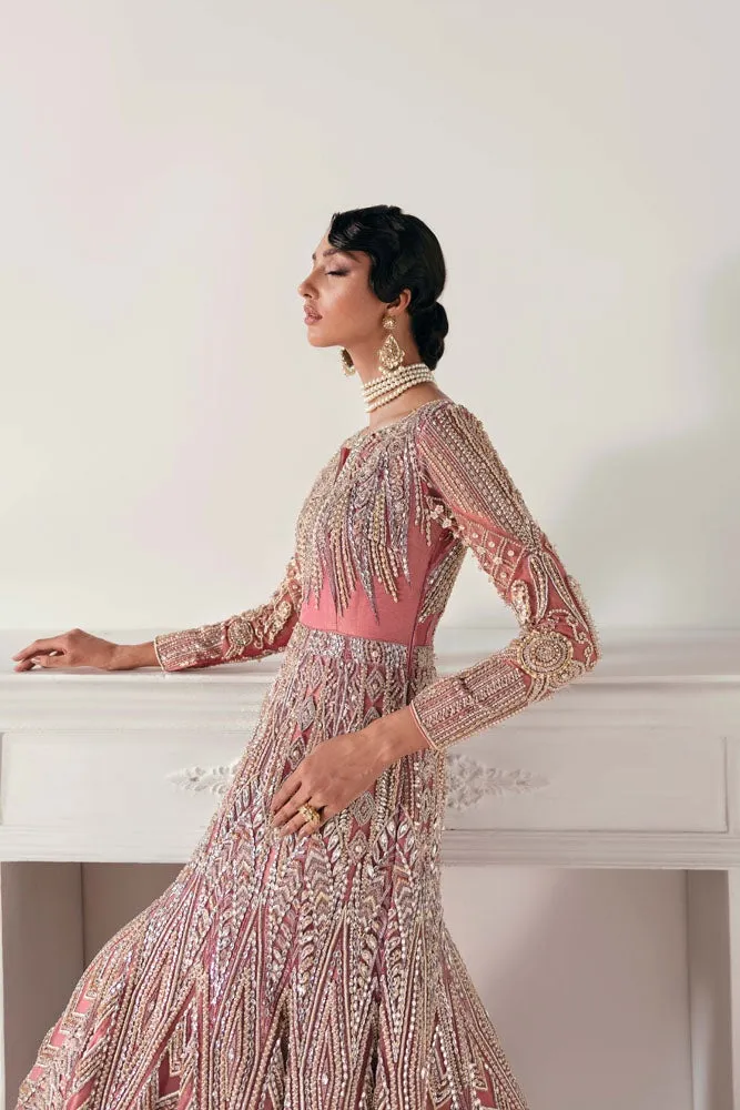 Beautiful Indian Mermaid Peach Bridal Lehenga #BN1123