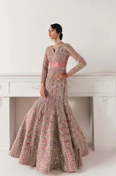 Beautiful Indian Mermaid Peach Bridal Lehenga #BN1123