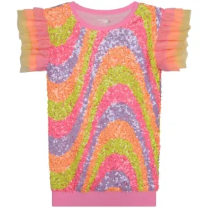 BILLIEBLUSH - Sequin Ruffle Dress - Peach