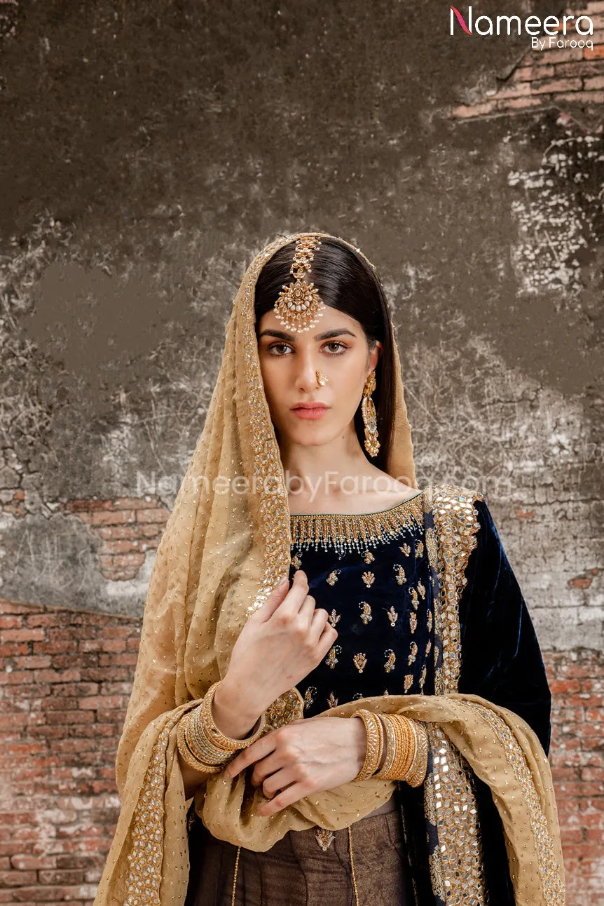 Black Anarkali Dress for Wedding with Embroidery #BB286