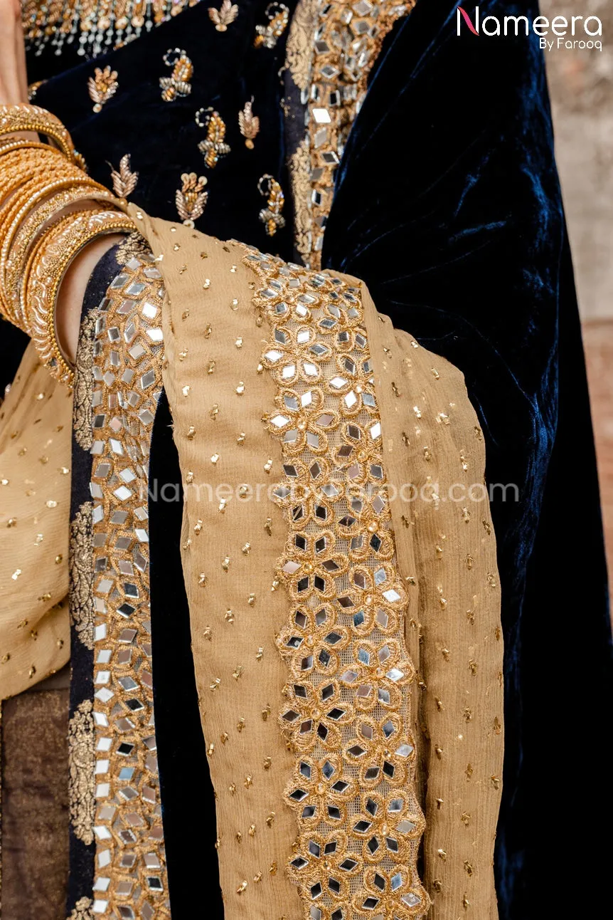 Black Anarkali Dress for Wedding with Embroidery #BB286