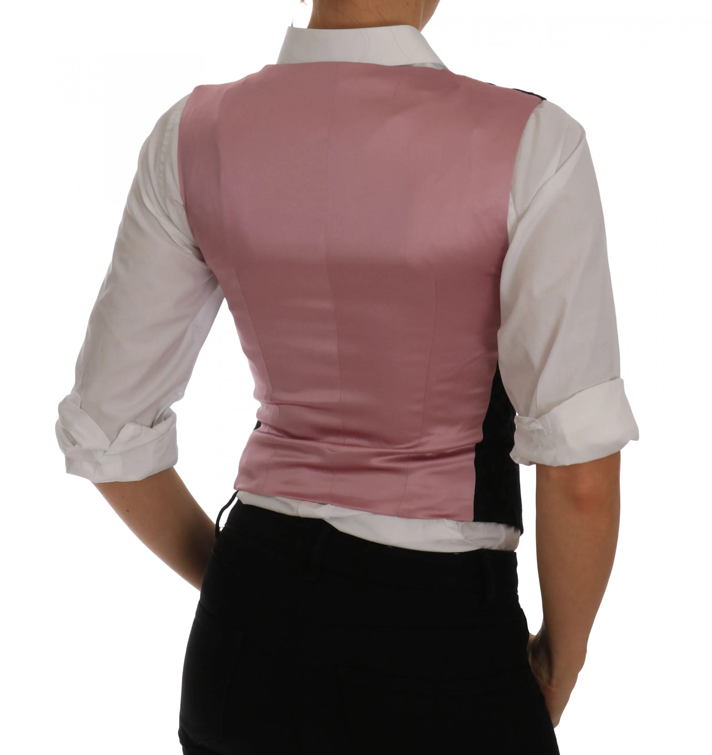 Black Brocade Vest Waistcoat Tank Top
