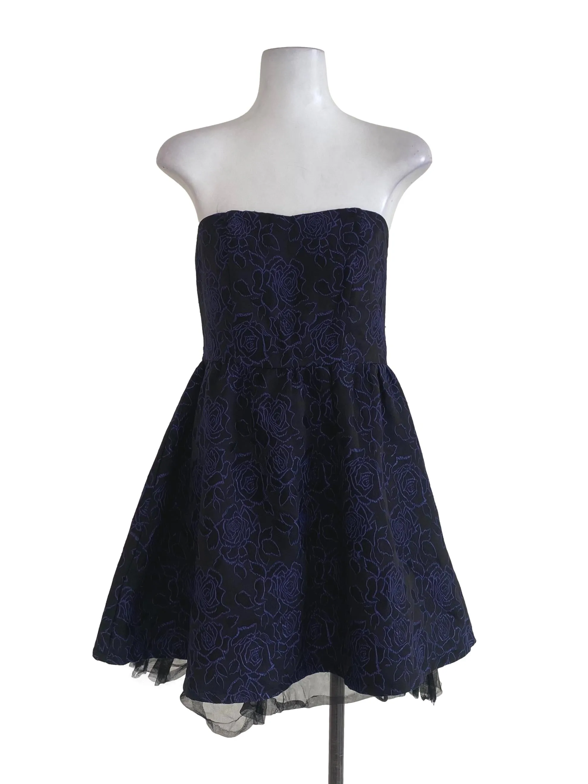 Black Floral Brocade Dress