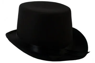 Black Satin Look Top Hat