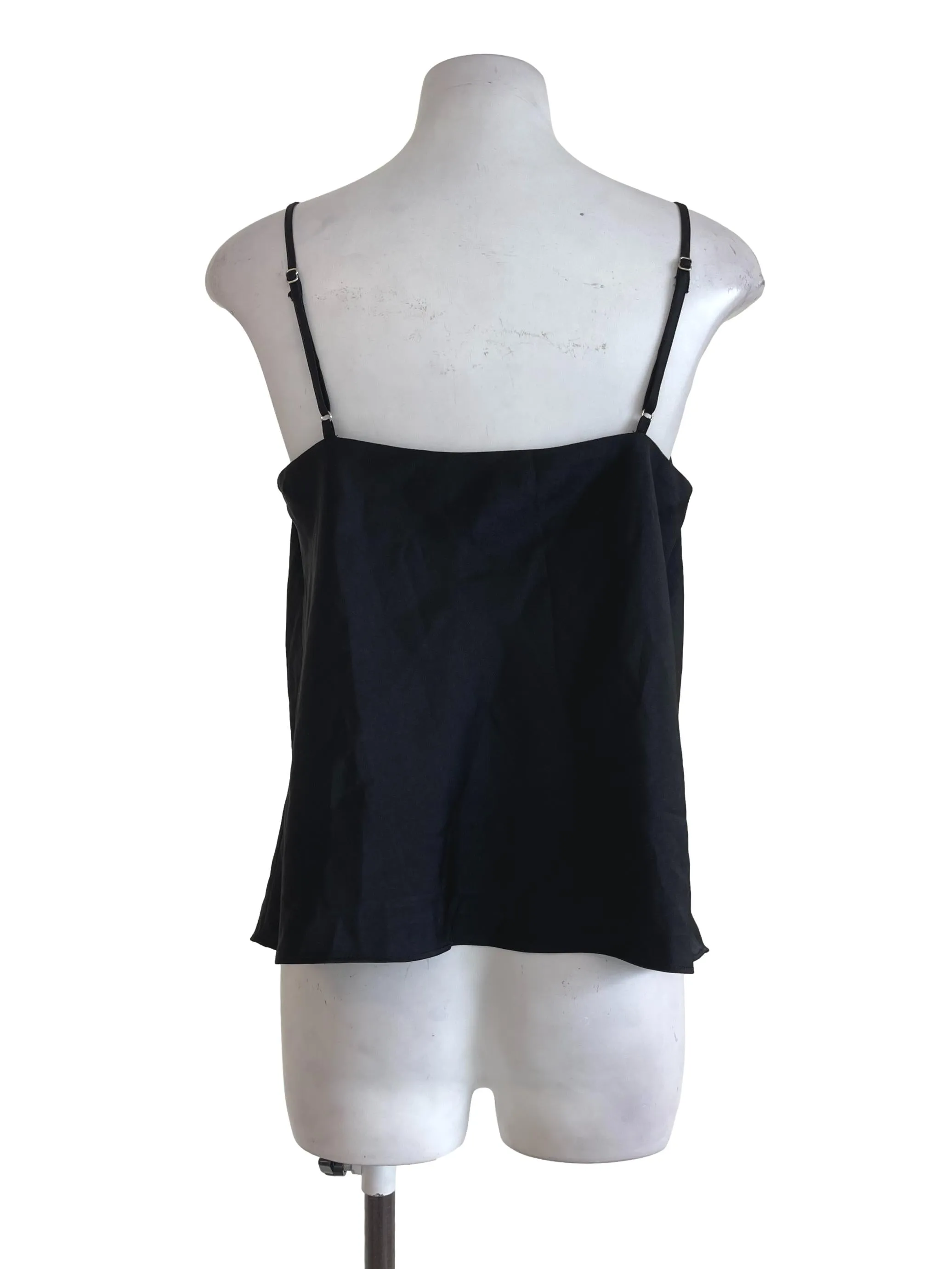 Black Satin Sleeveless Top
