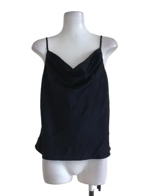 Black Satin Sleeveless Top