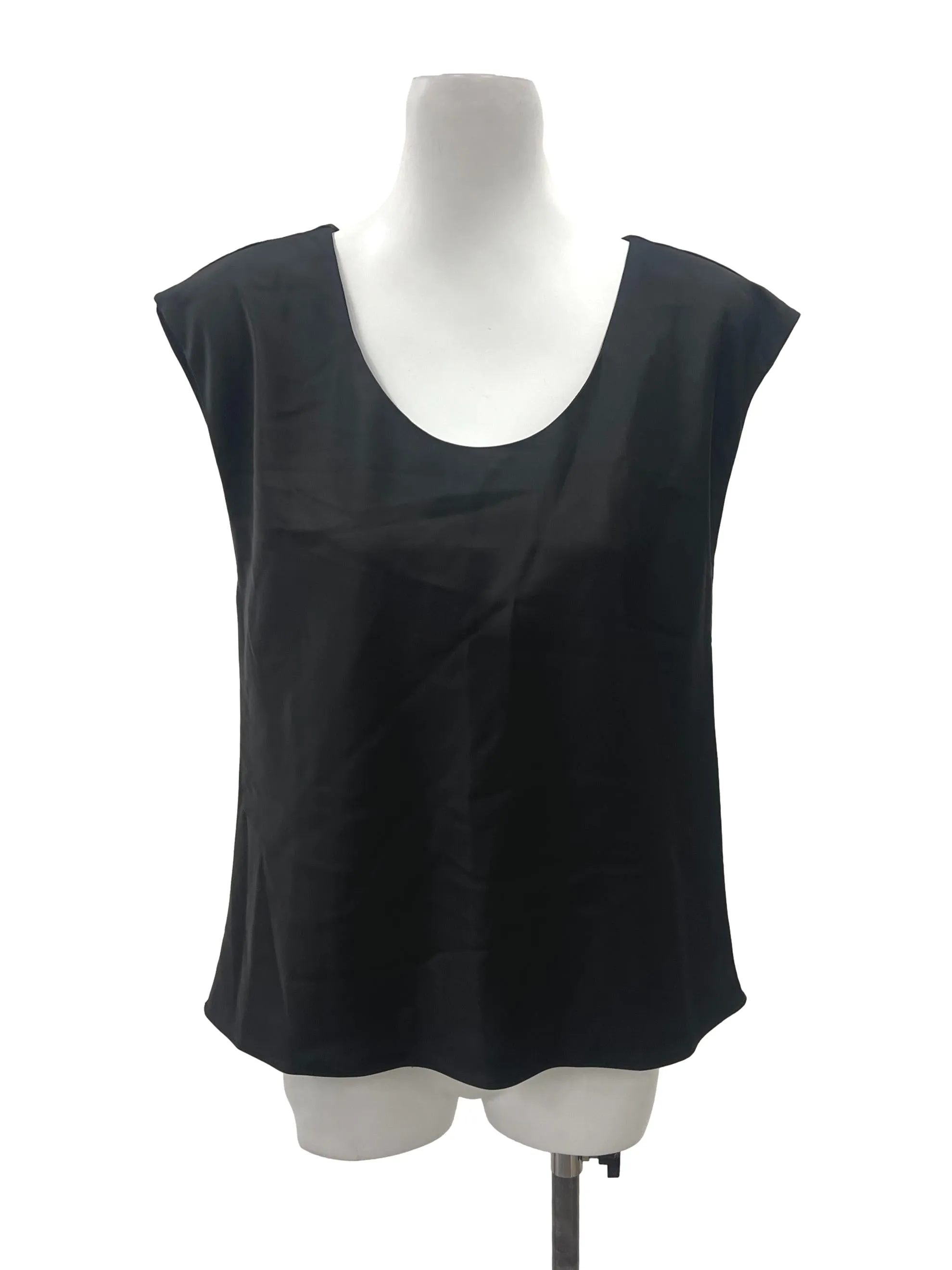 Black Satin Slip Top