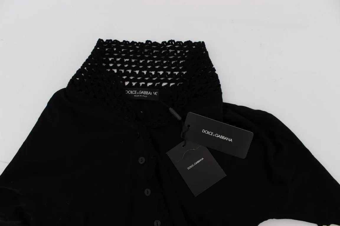 Black Silk Cardigan Sweater