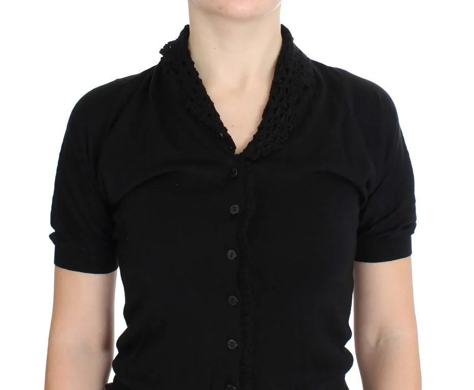 Black Silk Cardigan Sweater