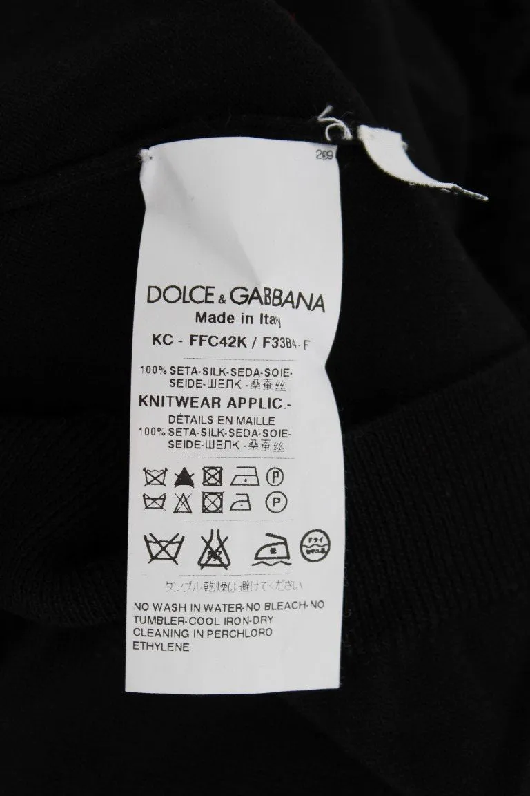 Black Silk Cardigan Sweater