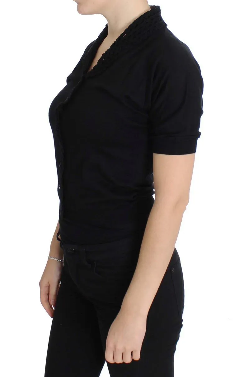 Black Silk Cardigan Sweater