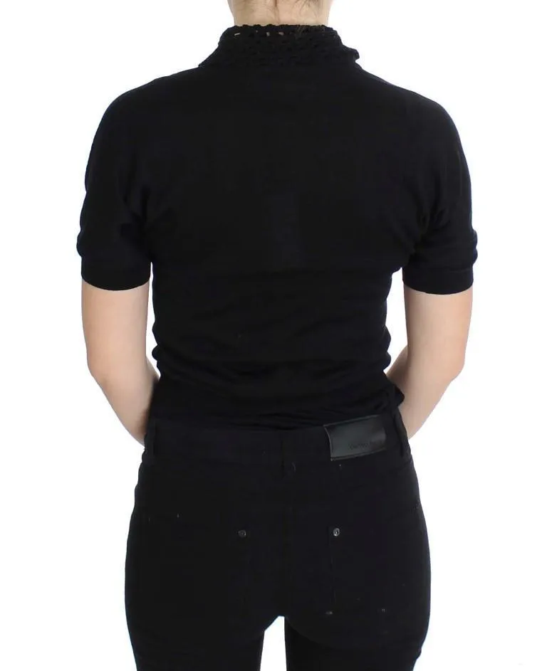Black Silk Cardigan Sweater