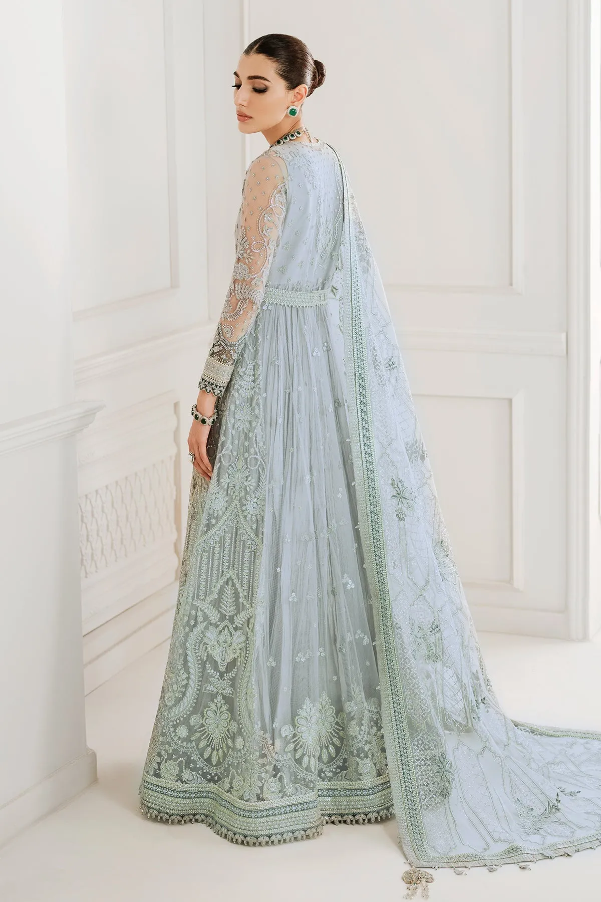 Blue Lehenga Choli and Dupatta Pakistani Party Dress