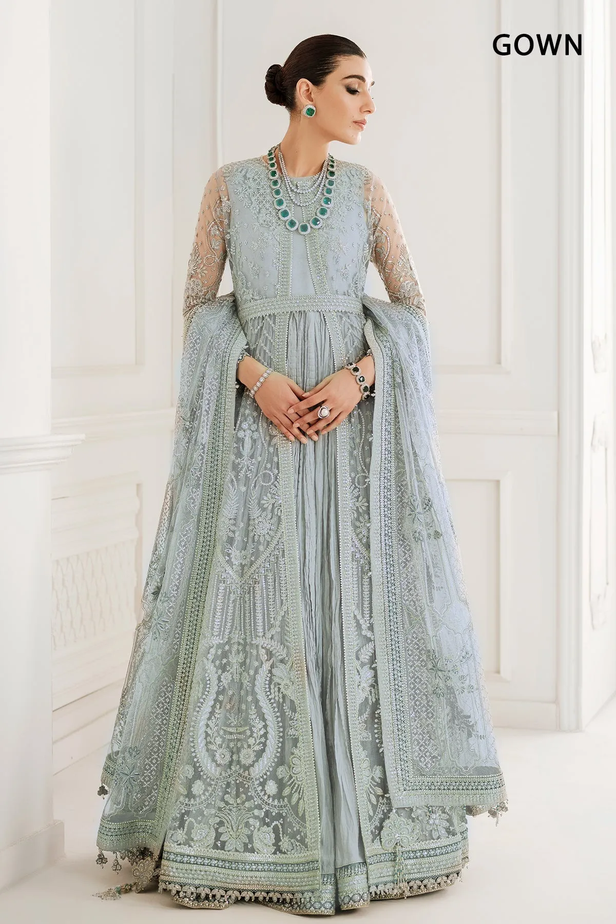 Blue Lehenga Choli and Dupatta Pakistani Party Dress