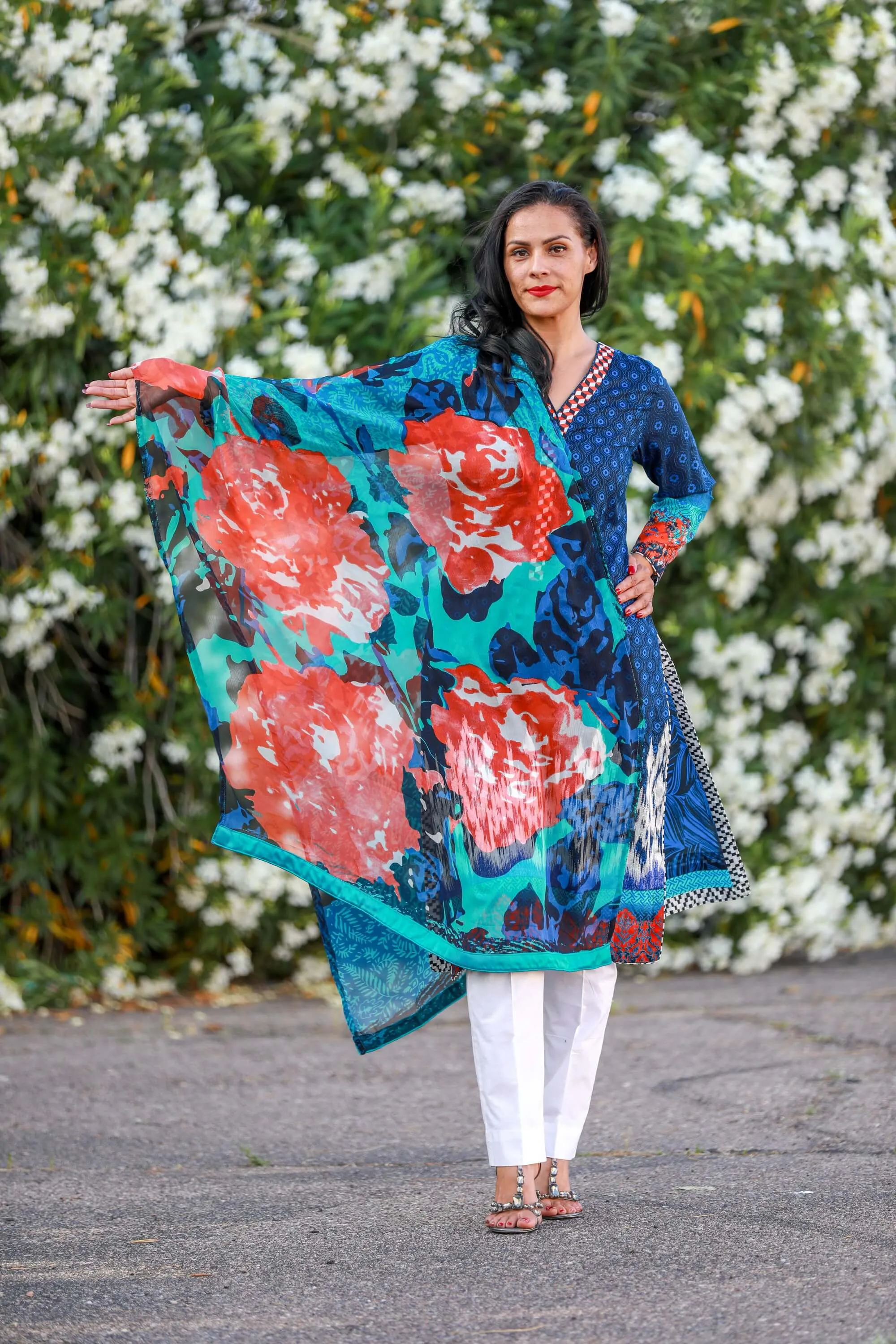 Blue Silk Salwar Kameez Suit