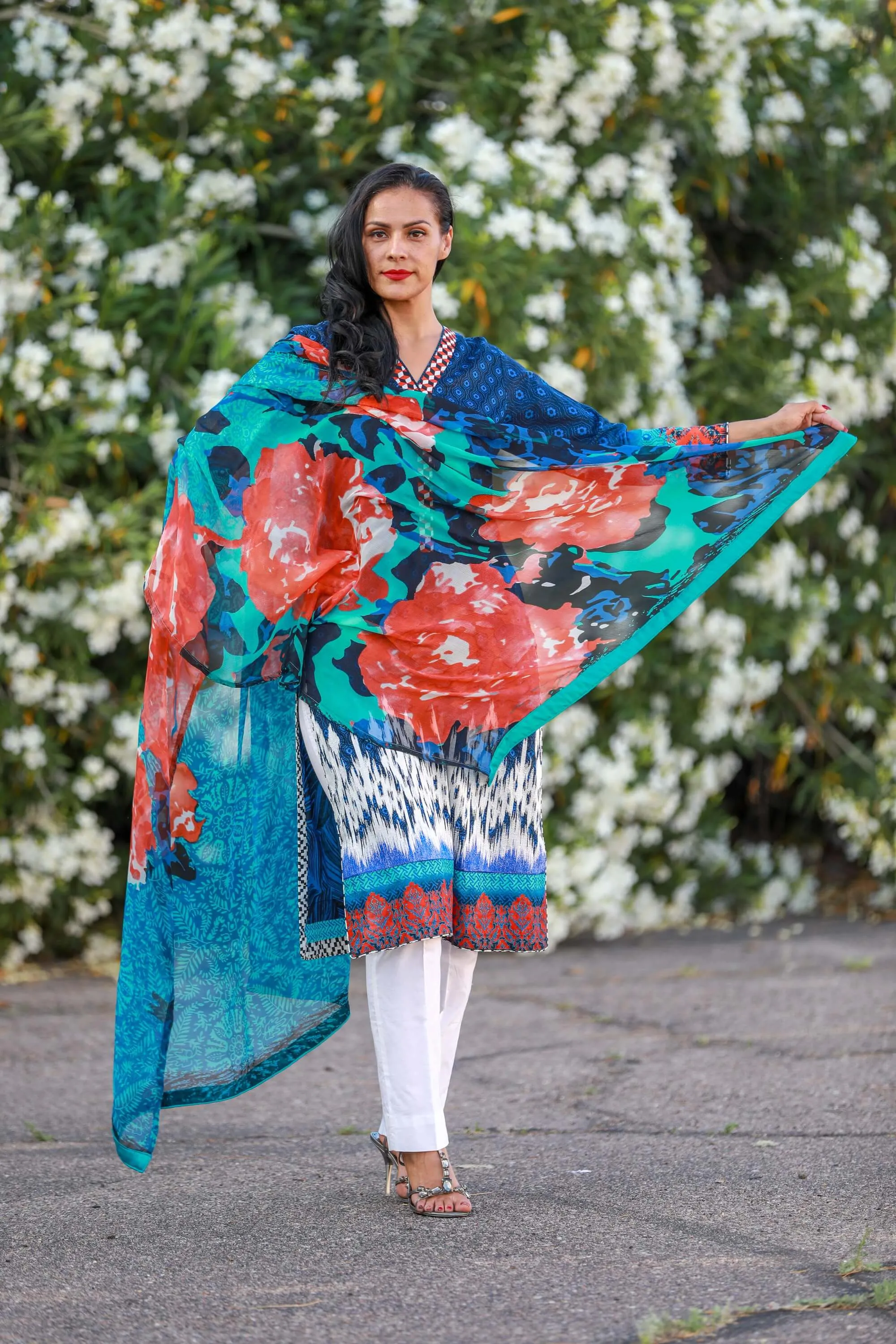 Blue Silk Salwar Kameez Suit