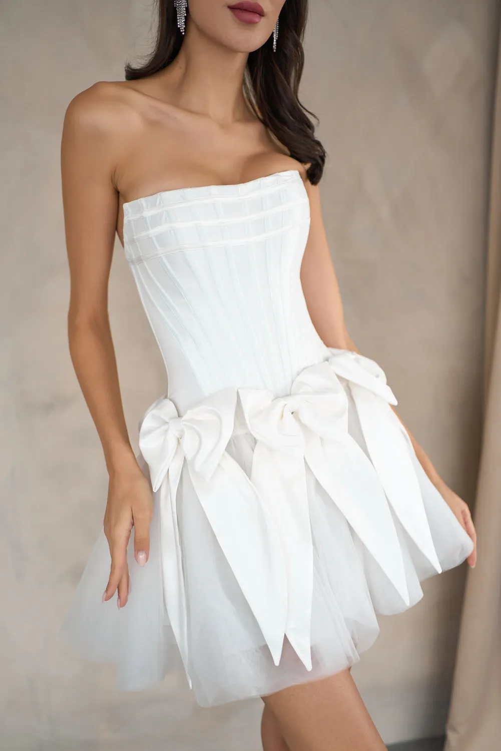 Bon bon bow mini dress