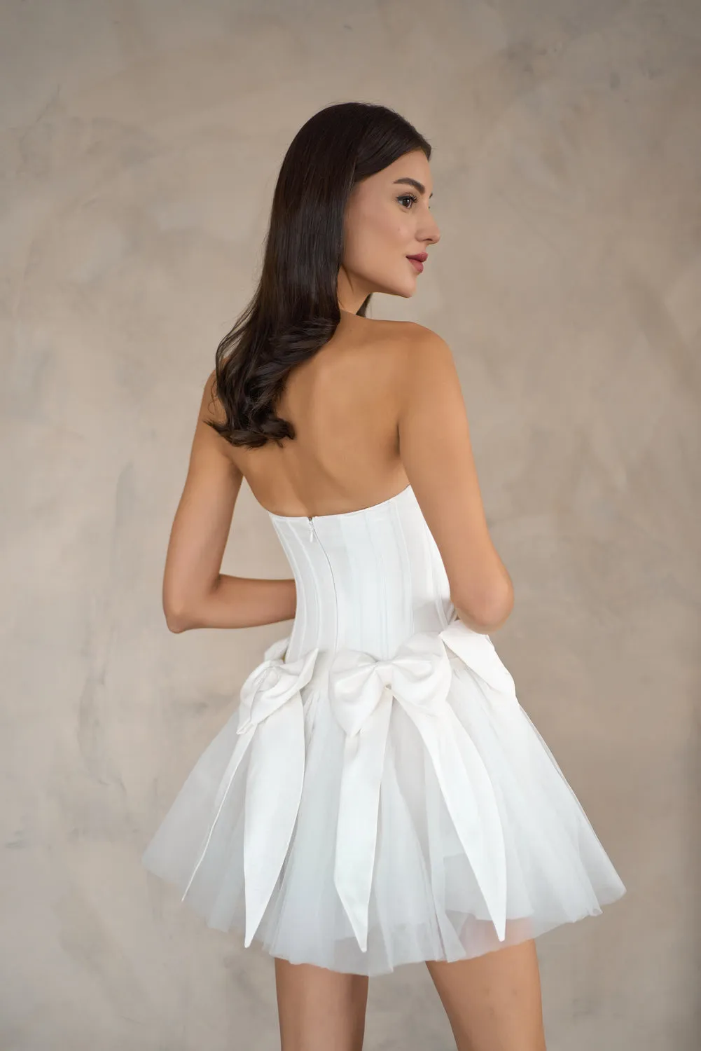Bon bon bow mini dress