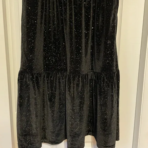 Brand New J. Crew Black Shimmering Velvet Midi Dress - Size 10
