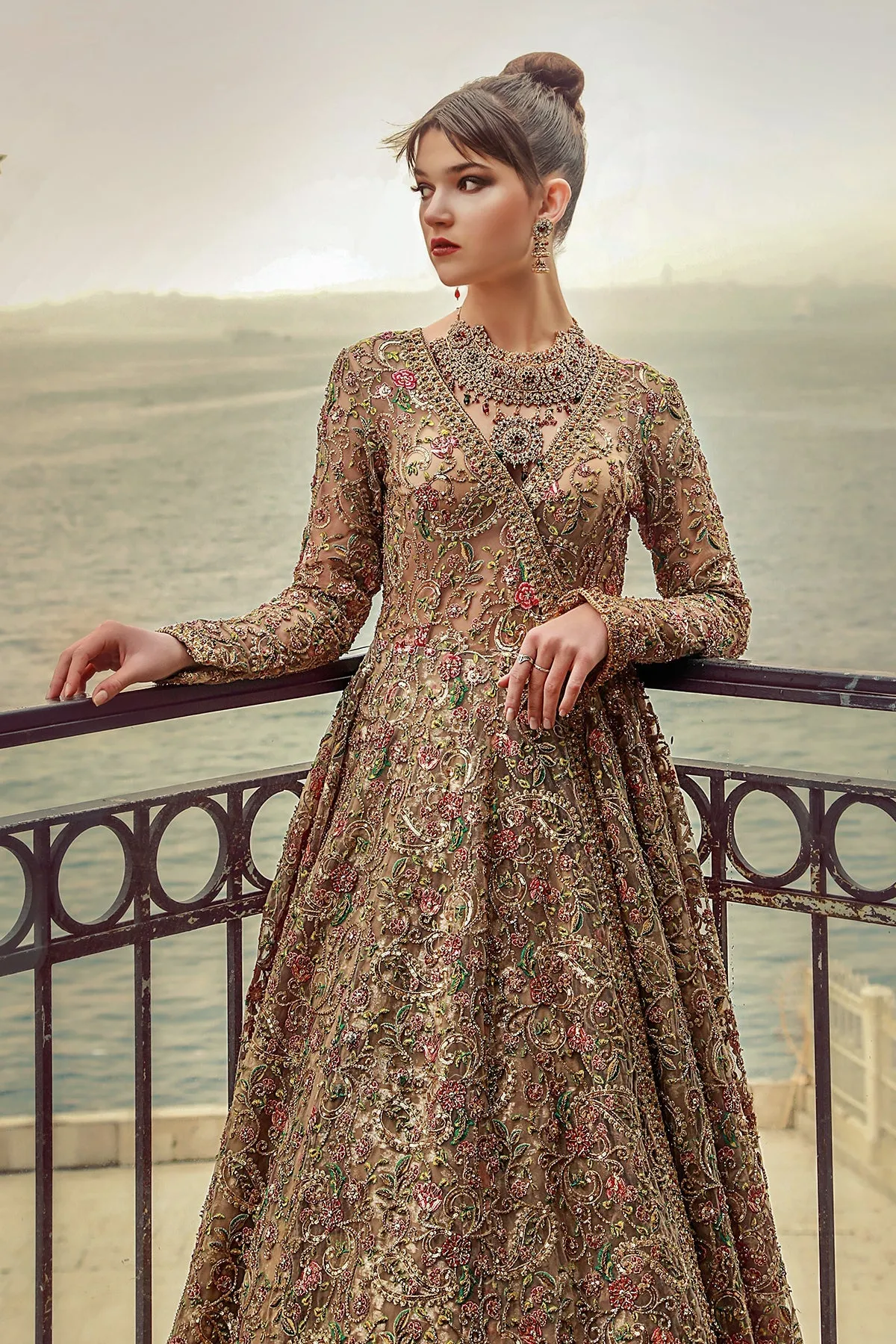 Bridal Angrakha Style Frock with Lehenga Dress #BS904