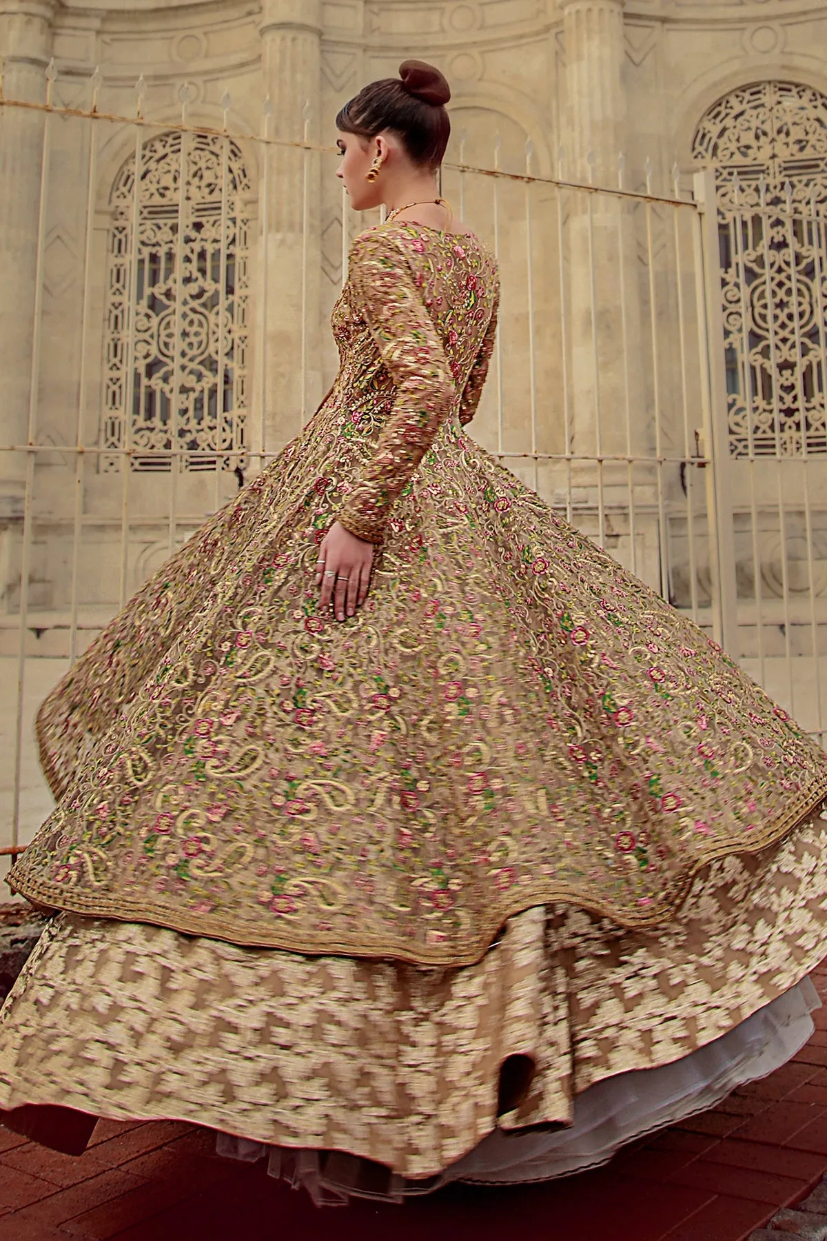 Bridal Angrakha Style Frock with Lehenga Dress #BS904