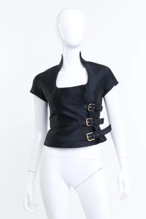 Buckle Corset Silk Top