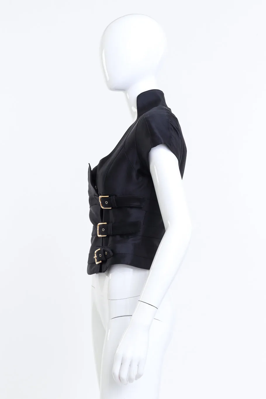 Buckle Corset Silk Top
