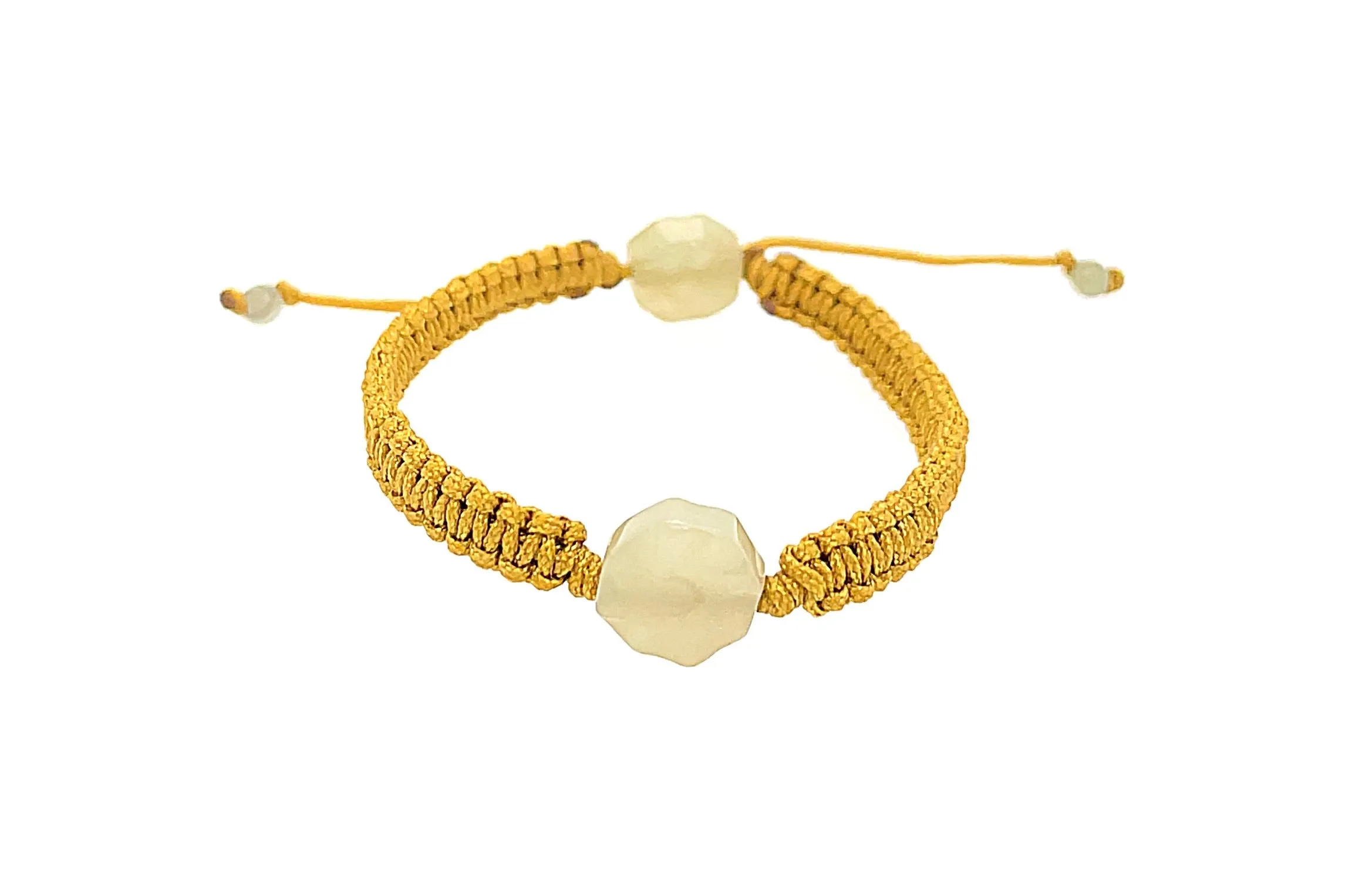 Burmese Jadeite Baqua Children's Silk Bracelet