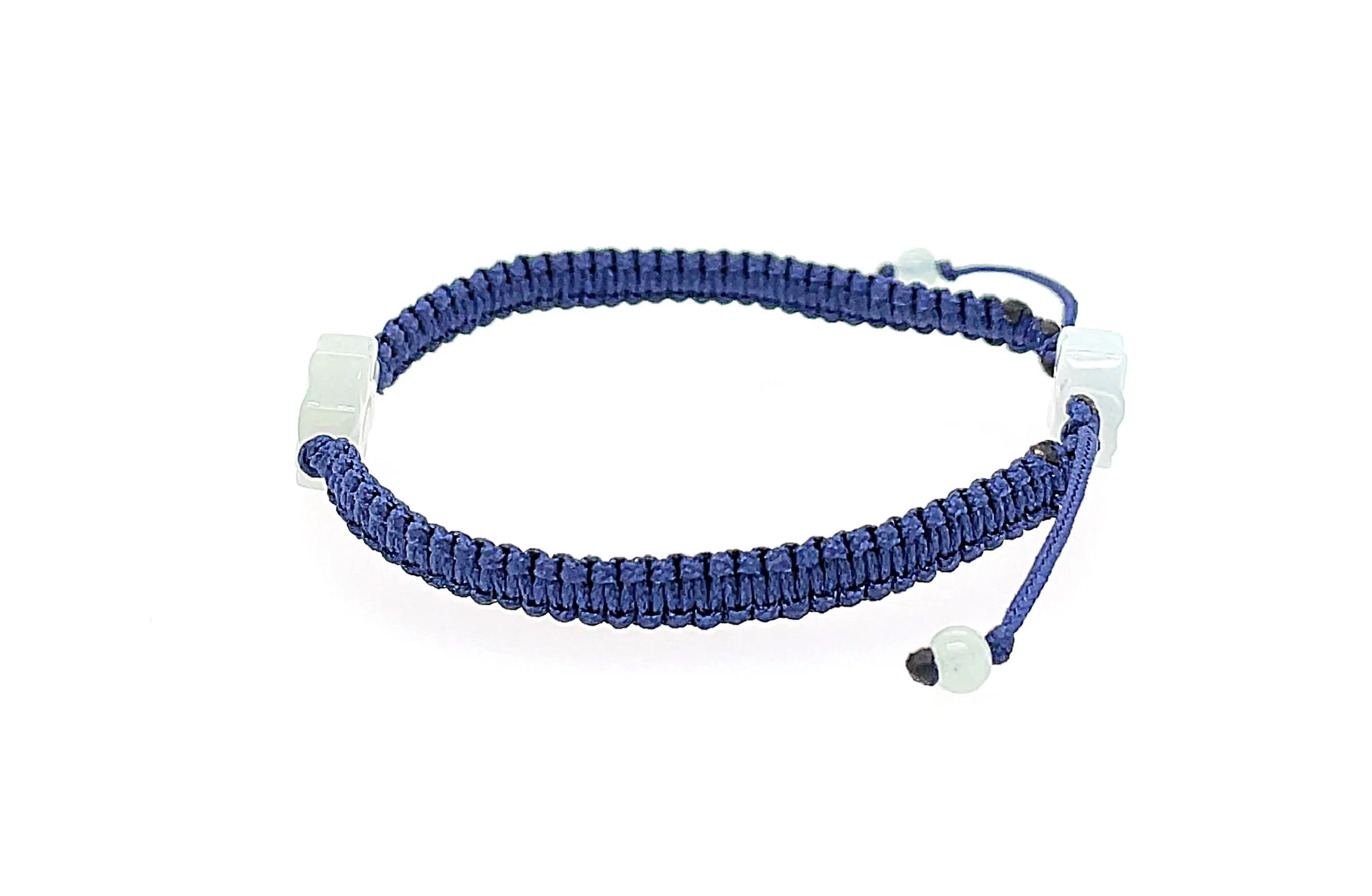 Burmese Jadeite Baqua Children's Silk Bracelet