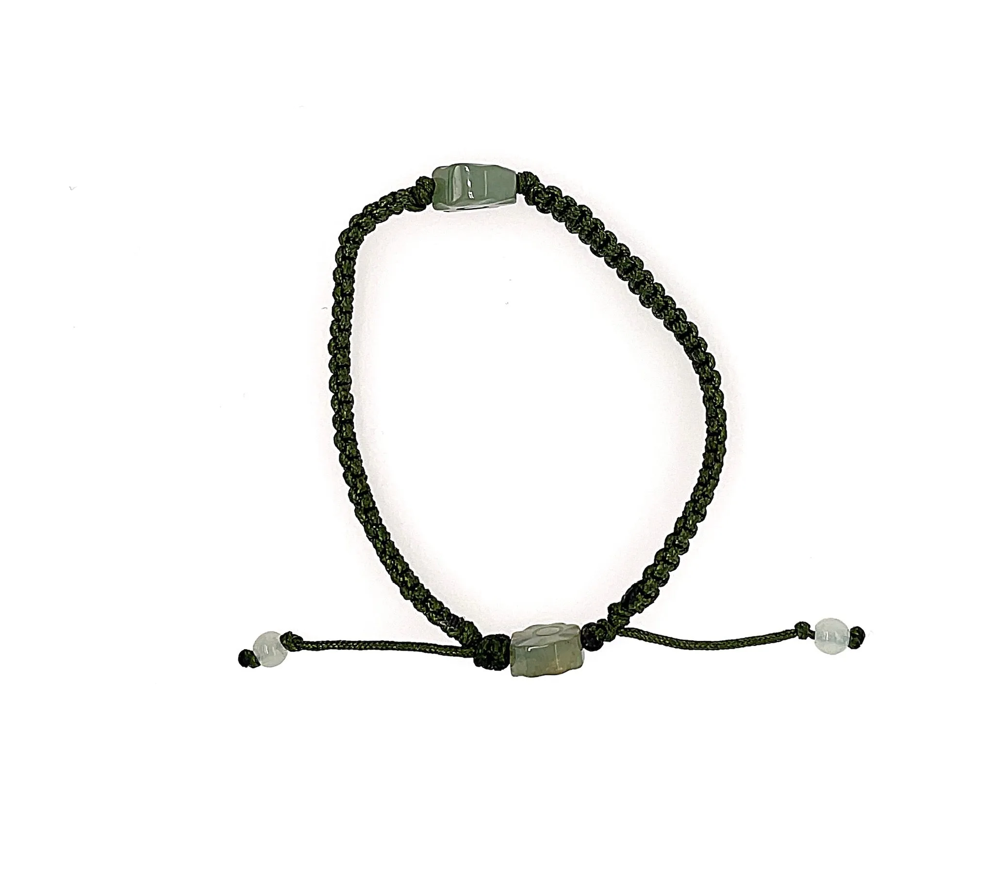 Burmese Jadeite Baqua Children's Silk Bracelet