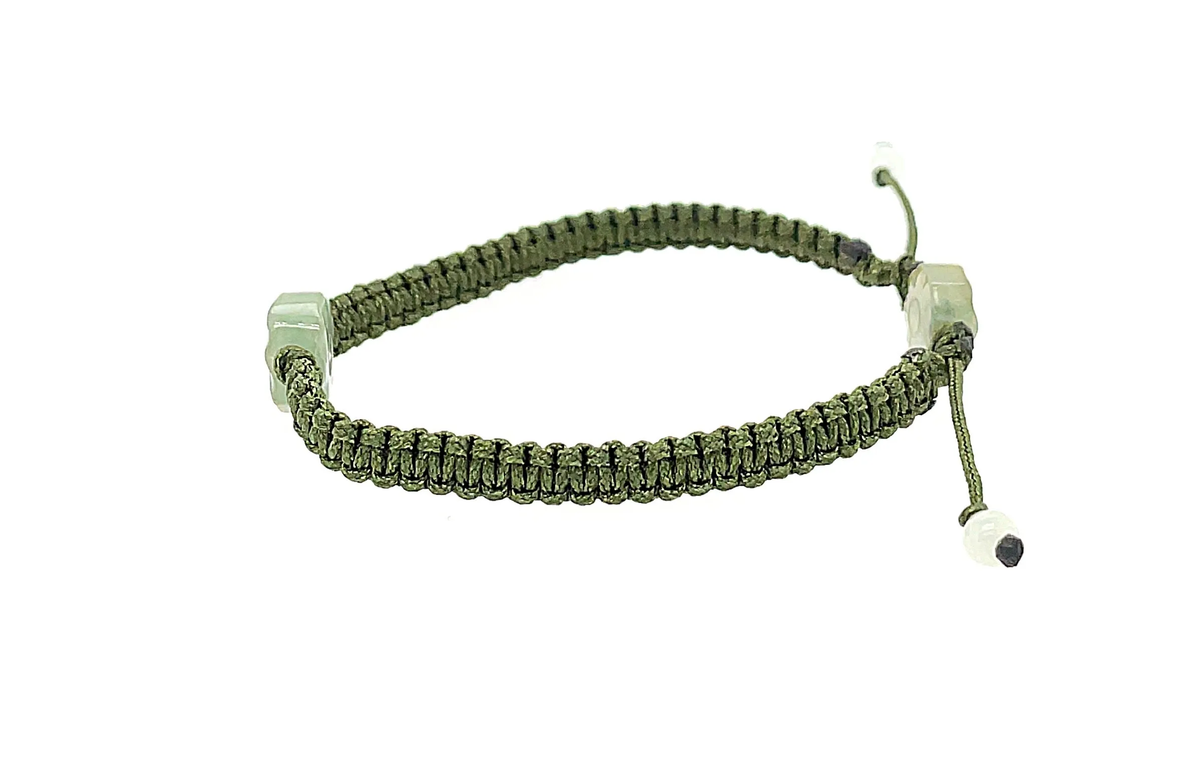 Burmese Jadeite Baqua Children's Silk Bracelet