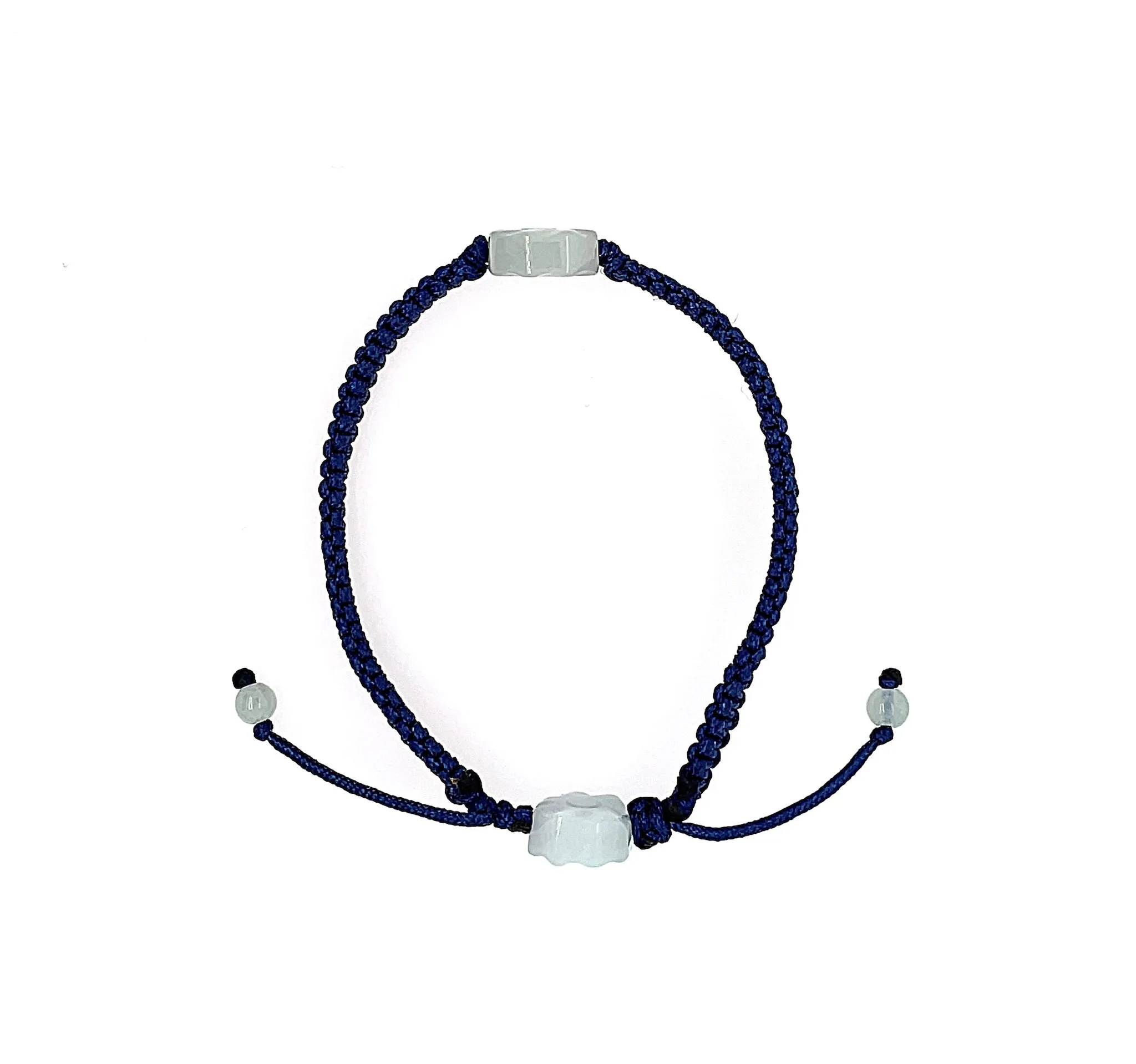 Burmese Jadeite Baqua Children's Silk Bracelet