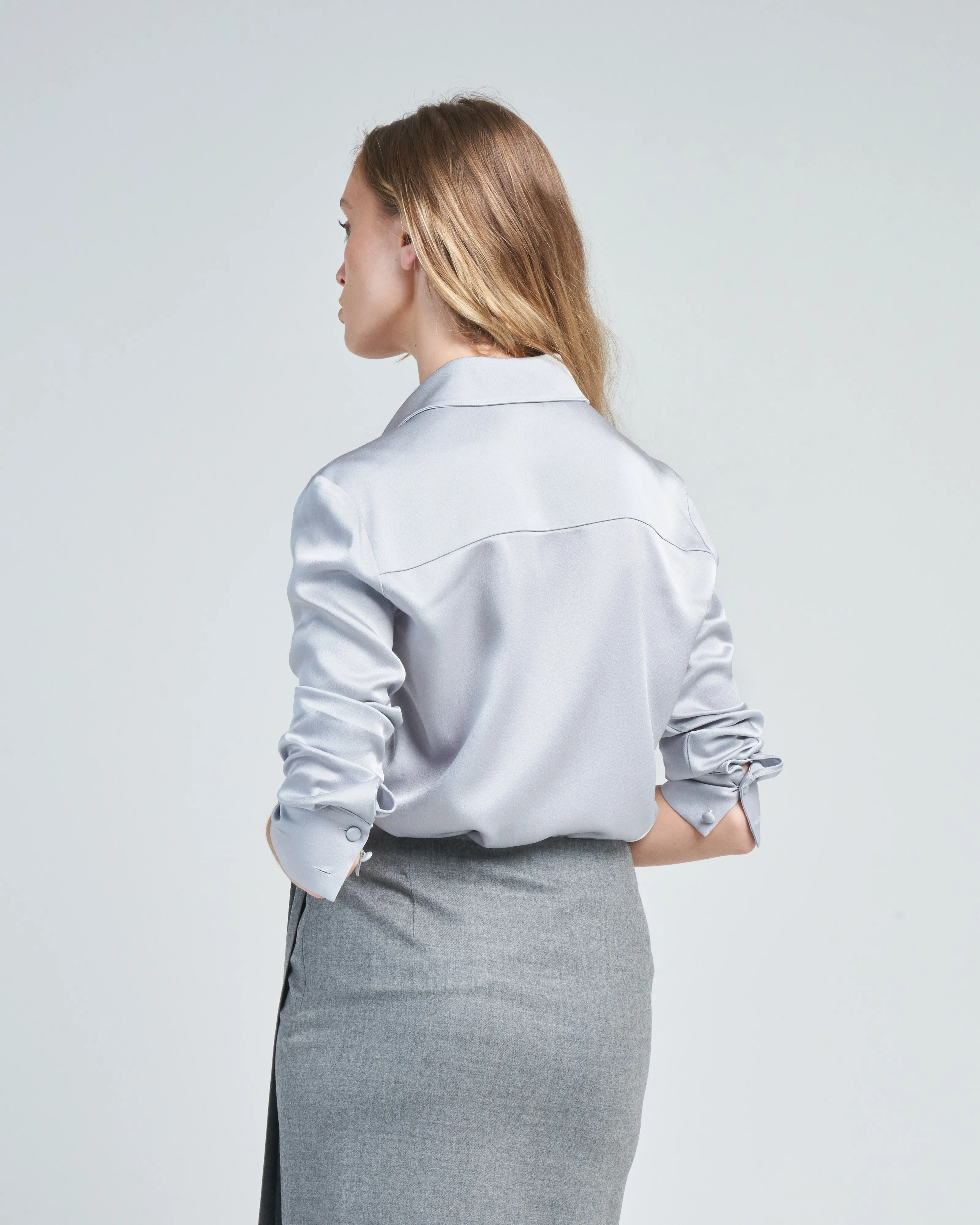 button up silk shirt