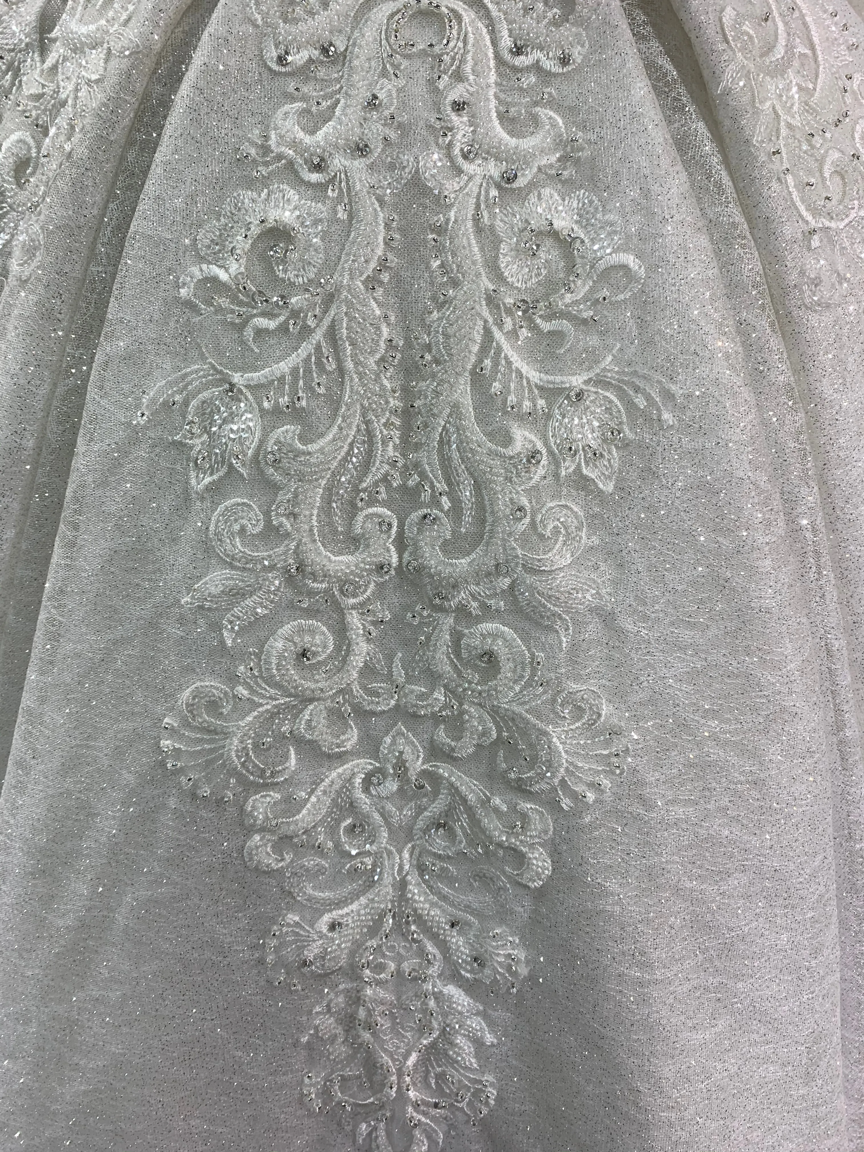 BYG luxury beaded button and lace up ball gown