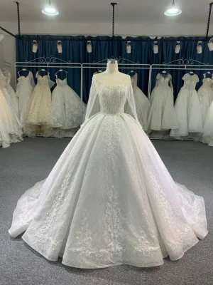 BYG luxury beaded button and lace up ball gown