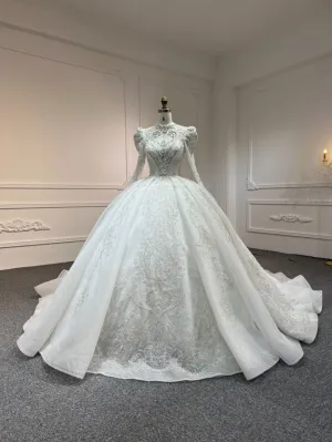 BYG#Z316 LUXURY LAYERING LONG SLEEVES WEDDING DRESS