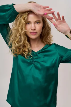 b.young green satin top