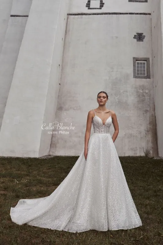 Calla Blanche Size 8 124101 Philipa Ivory Gown